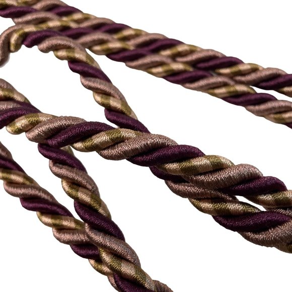 Large Curtain Tieback Fringe Tassel Hollywood Regency 11in Burgundy Gold Set u 0 - Picture 5 of 8